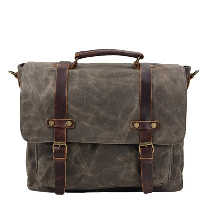 Waxed Canvas & Genuine Leather Messenger Bag – Men's Everyday Shoulder Bag | Ryan