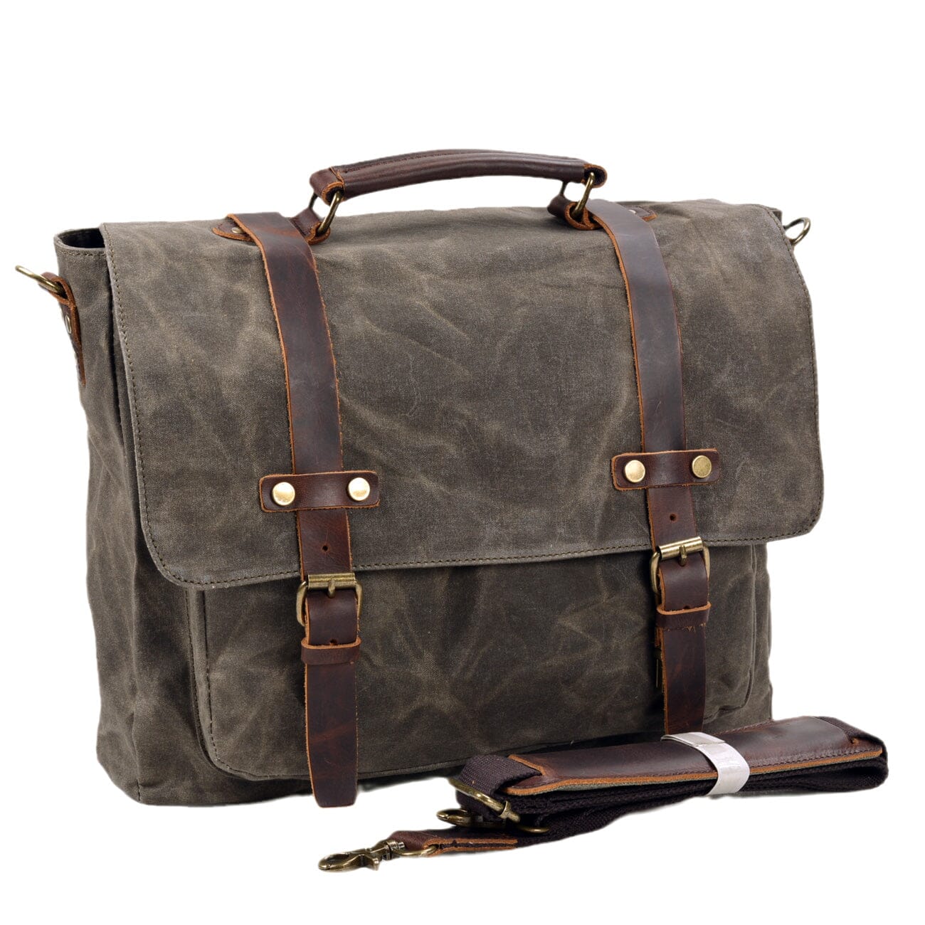 Waxed Canvas & Genuine Leather Messenger Bag – Men's Everyday Shoulder Bag | Ryan