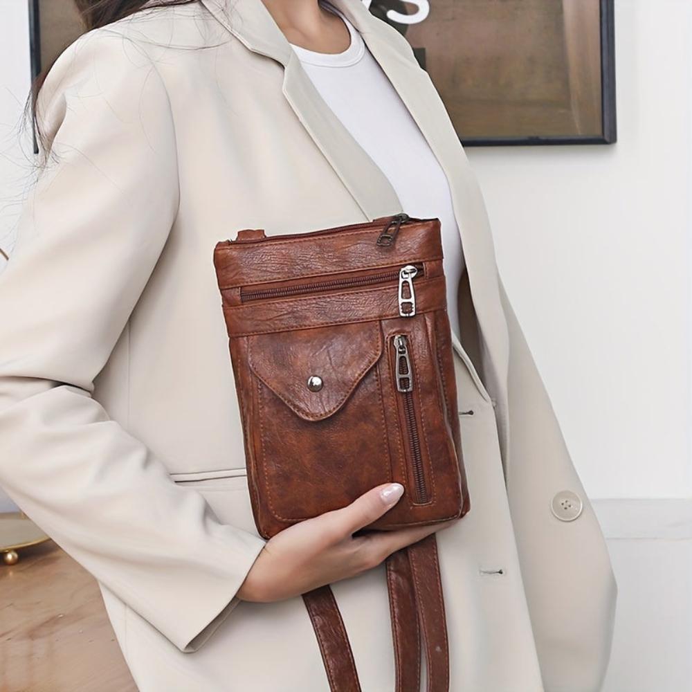Genuine Leather Shoulder Bag for Women – Slim Vintage Handbag | Lina