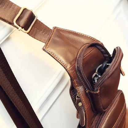 Genuine Leather Shoulder Bag for Men – Compact Vintage Crossbody Bag | Zachary