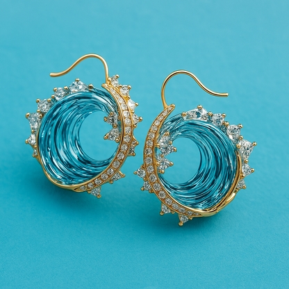 Ocean's Oath Earrings – Blue Crystal Drops in Gold or Silver