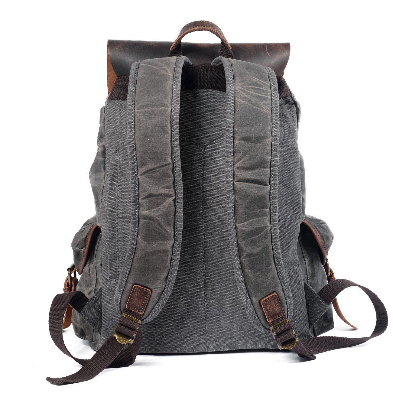 Waxed Canvas & Genuine Leather Backpack – Vintage Everyday Rucksack | James