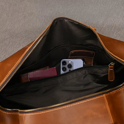 Genuine Leather Travel Bag – Large Weekender Holdall