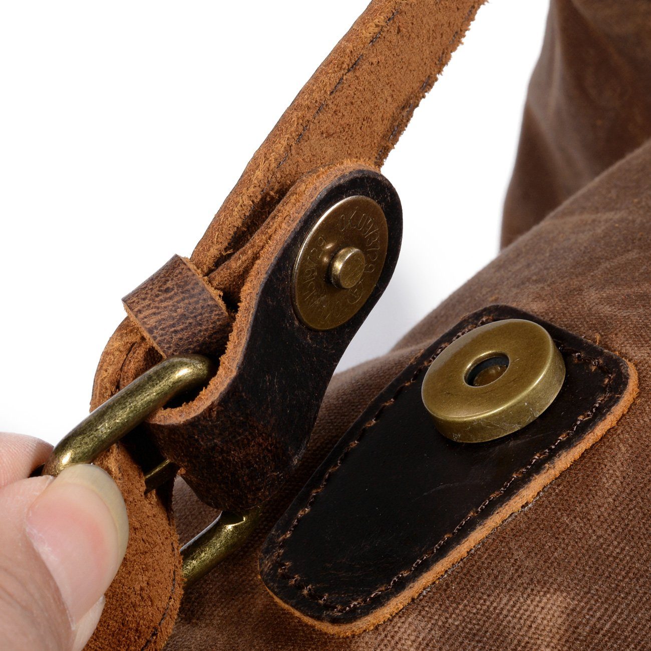 Waxed Canvas & Genuine Leather Backpack – Vintage Everyday Rucksack | James