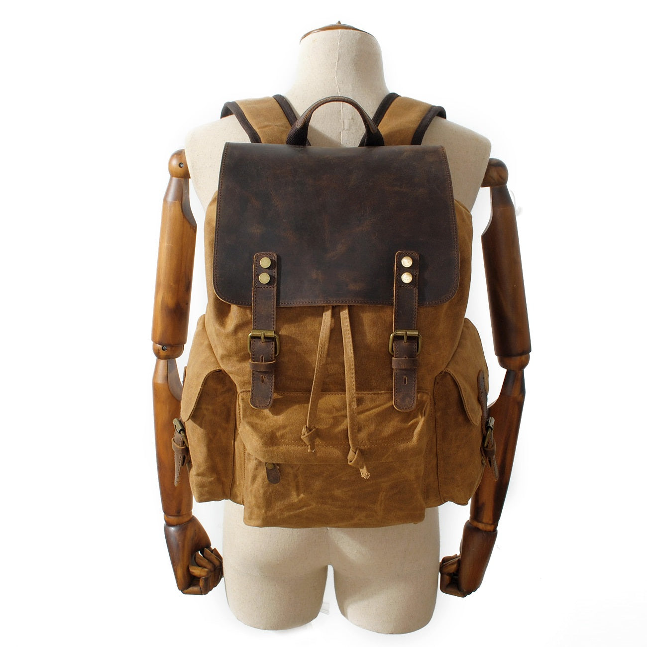 Waxed Canvas & Genuine Leather Backpack – 27L Vintage Rucksack | Jacob