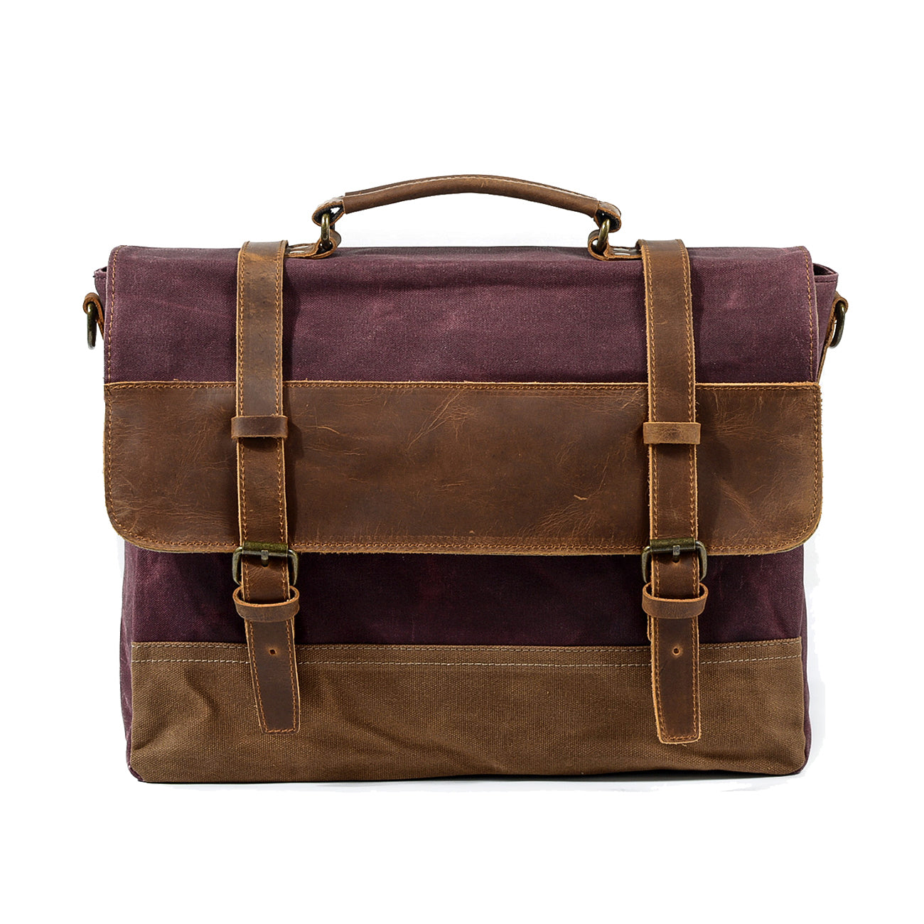 Waterproof Waxed Canvas & Genuine Leather Shoulder Bag – Men's Laptop Messenger Bag | Jack