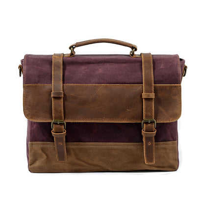Waterproof Waxed Canvas & Genuine Leather Shoulder Bag – Men's Laptop Messenger Bag | Jack