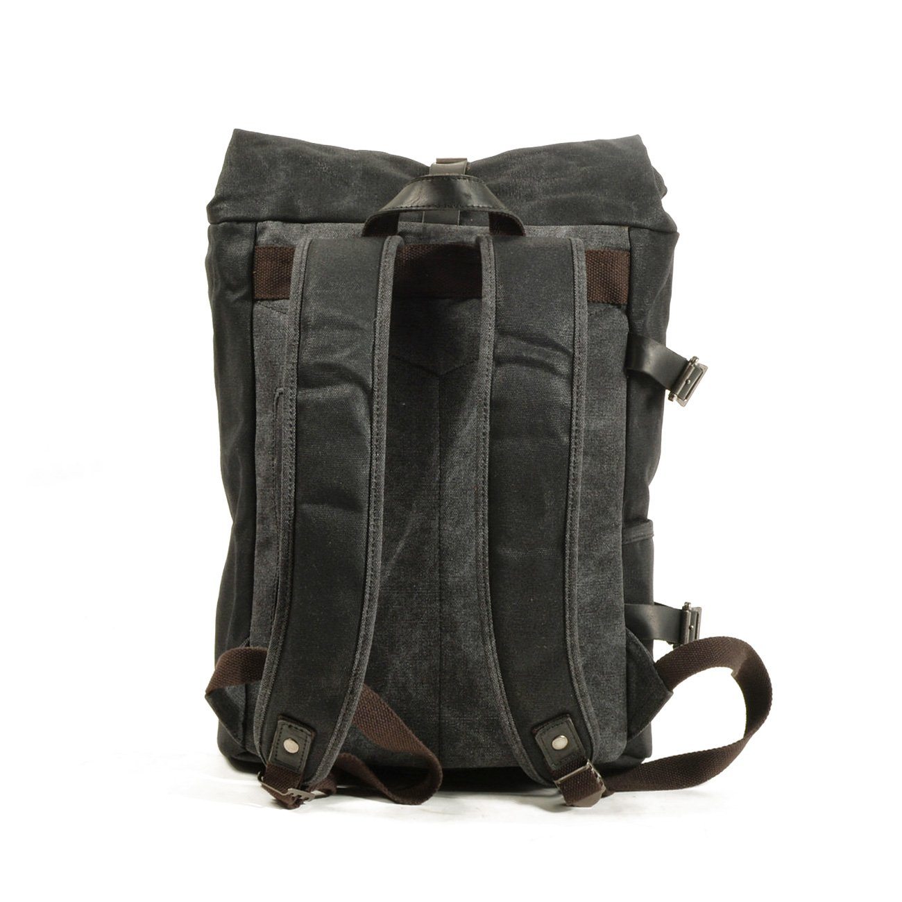 Anti-Theft Waxed Canvas & Genuine Leather Backpack – 20L Roll-Top Rucksack | Peter