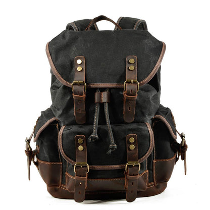 Waxed Canvas & Genuine Leather Hiking Backpack – 18L Rucksack | John