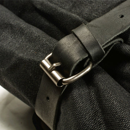 Anti-Theft Waxed Canvas & Genuine Leather Backpack – 20L Roll-Top Rucksack | Peter