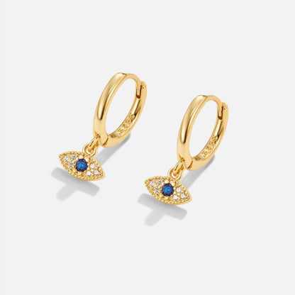 Blue Evil Eye Earrings – Sterling Silver Protection Charm Earrings