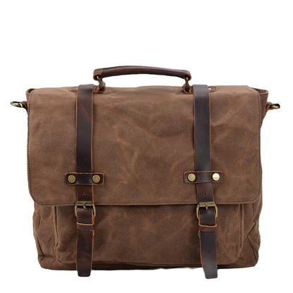 Waxed Canvas & Genuine Leather Messenger Bag – Men's Everyday Shoulder Bag | Ryan