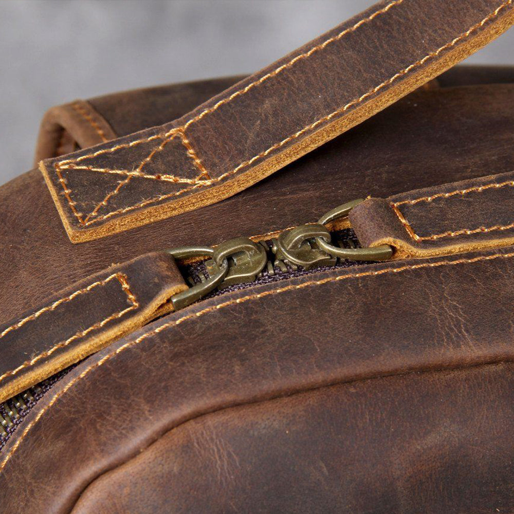 Genuine Leather Backpack – Premium Tan Vintage Rucksack | Jason