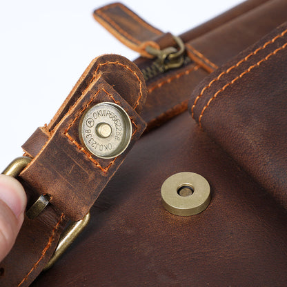 Genuine Leather Laptop Backpack – 23L Vintage Rucksack for Men | Charles