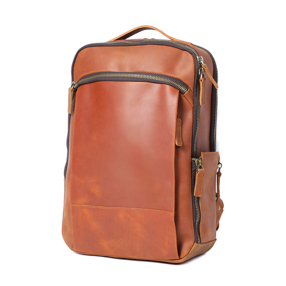 Genuine Leather Laptop Backpack for Men – Vintage Work Rucksack | Andrew