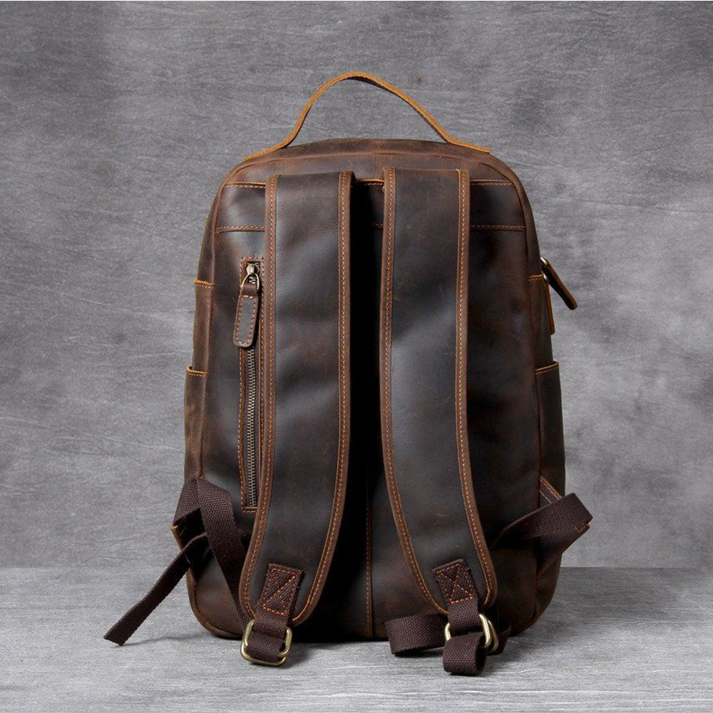 Genuine Leather Backpack – Premium Tan Vintage Rucksack | Jason
