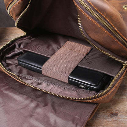 Genuine Leather Travel Backpack – Retro Vintage Rucksack | Robert