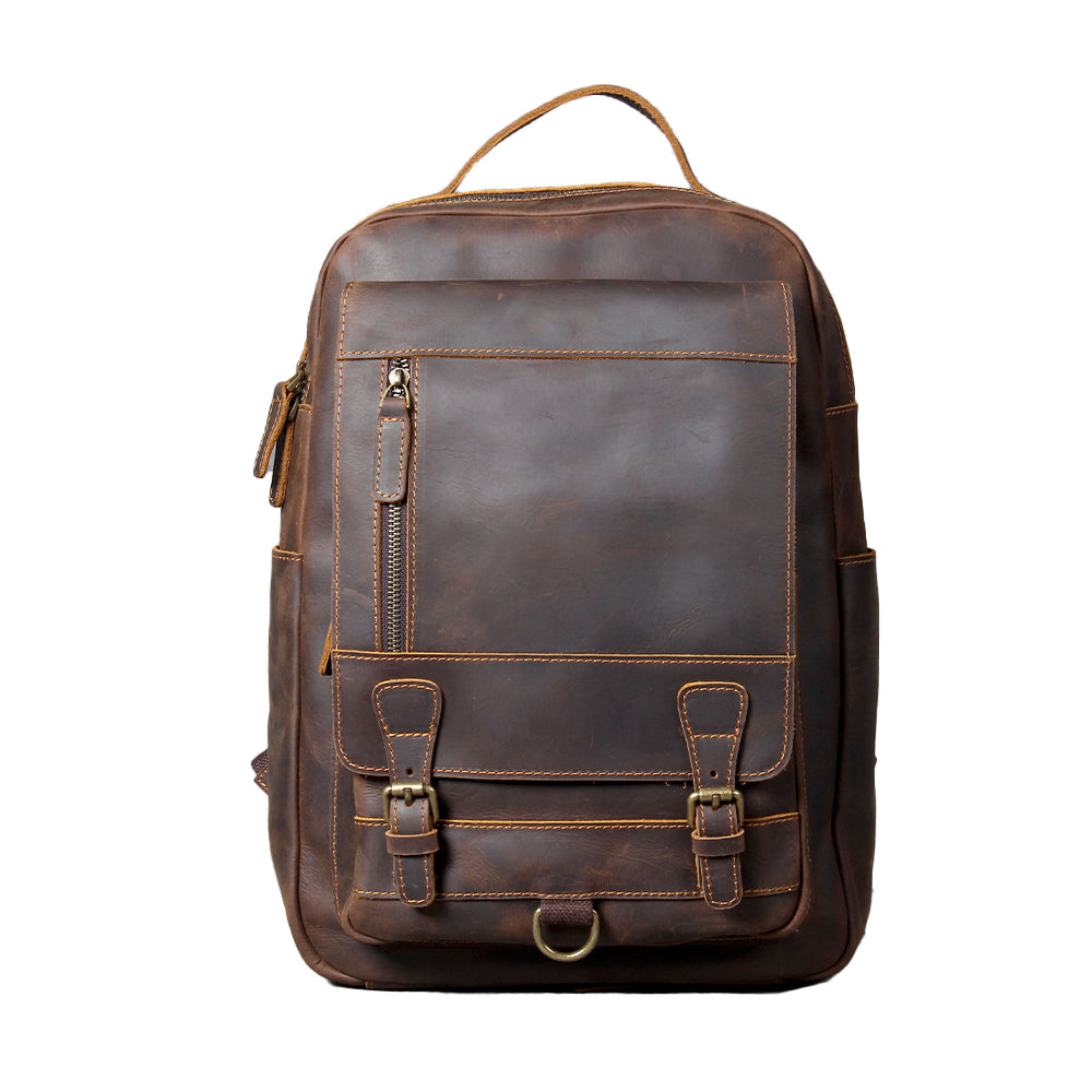 Genuine Leather Backpack – Premium Tan Vintage Rucksack | Jason