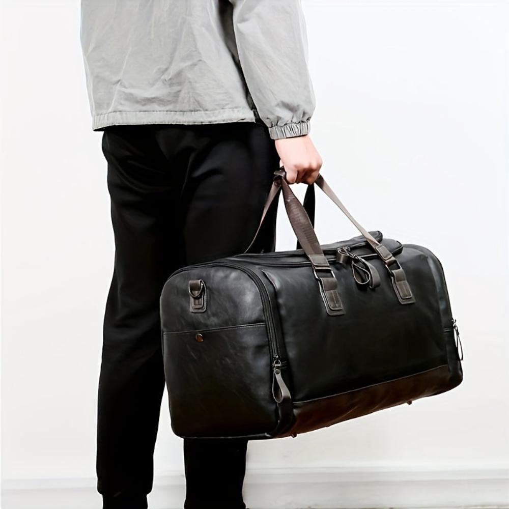 Genuine Leather Travel Duffle Bag – Weekender Holdall
