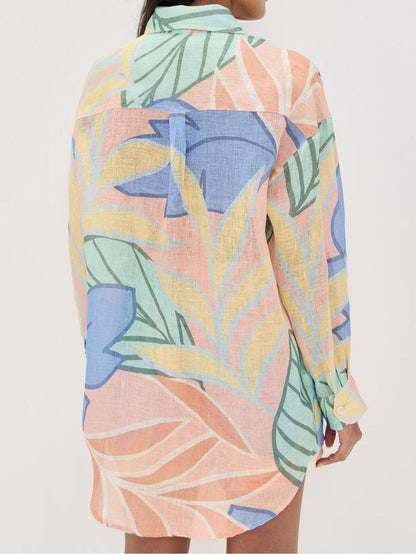 Kim Tropical Leaf Printed Short Set