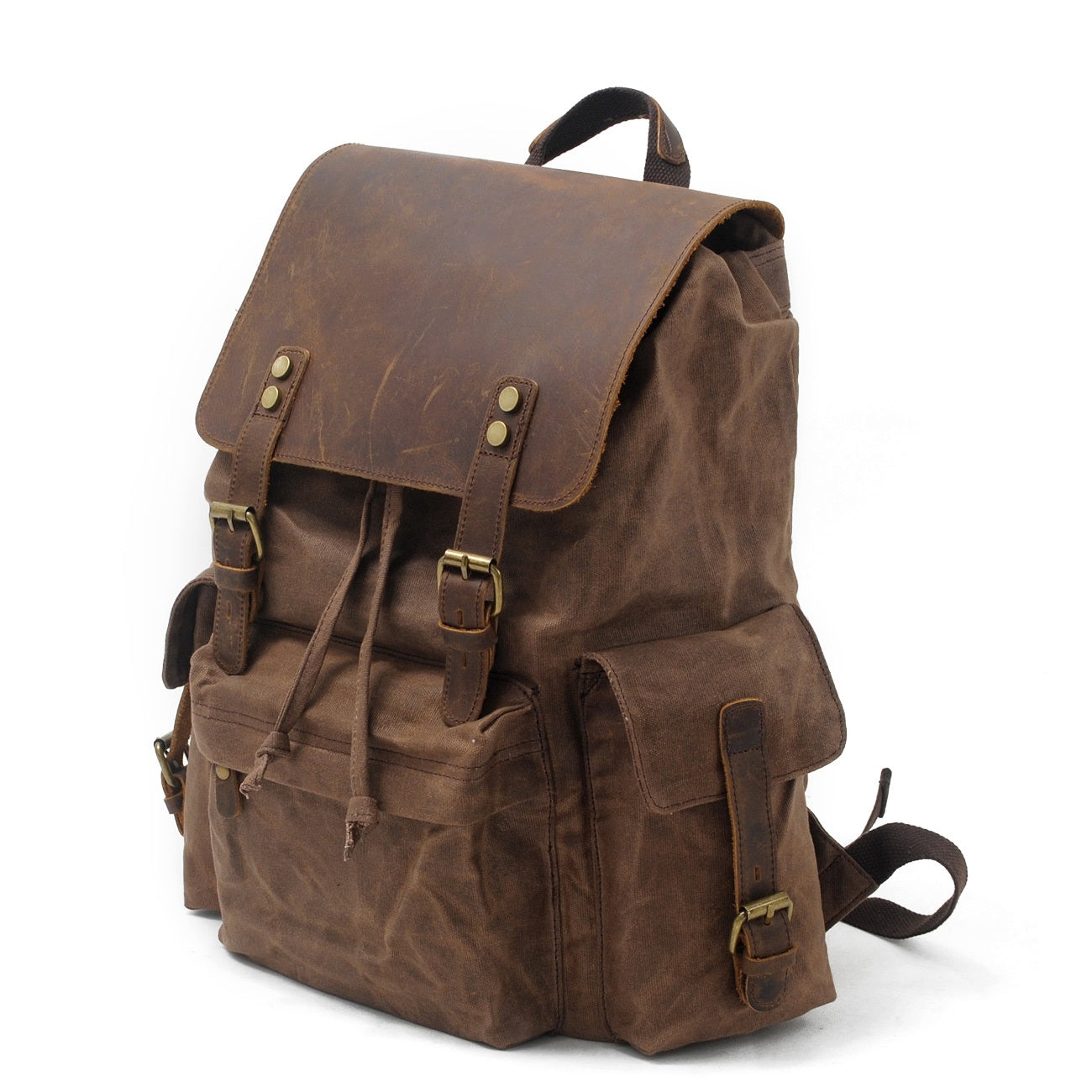 Waxed Canvas & Genuine Leather Backpack – 27L Vintage Rucksack | Jacob