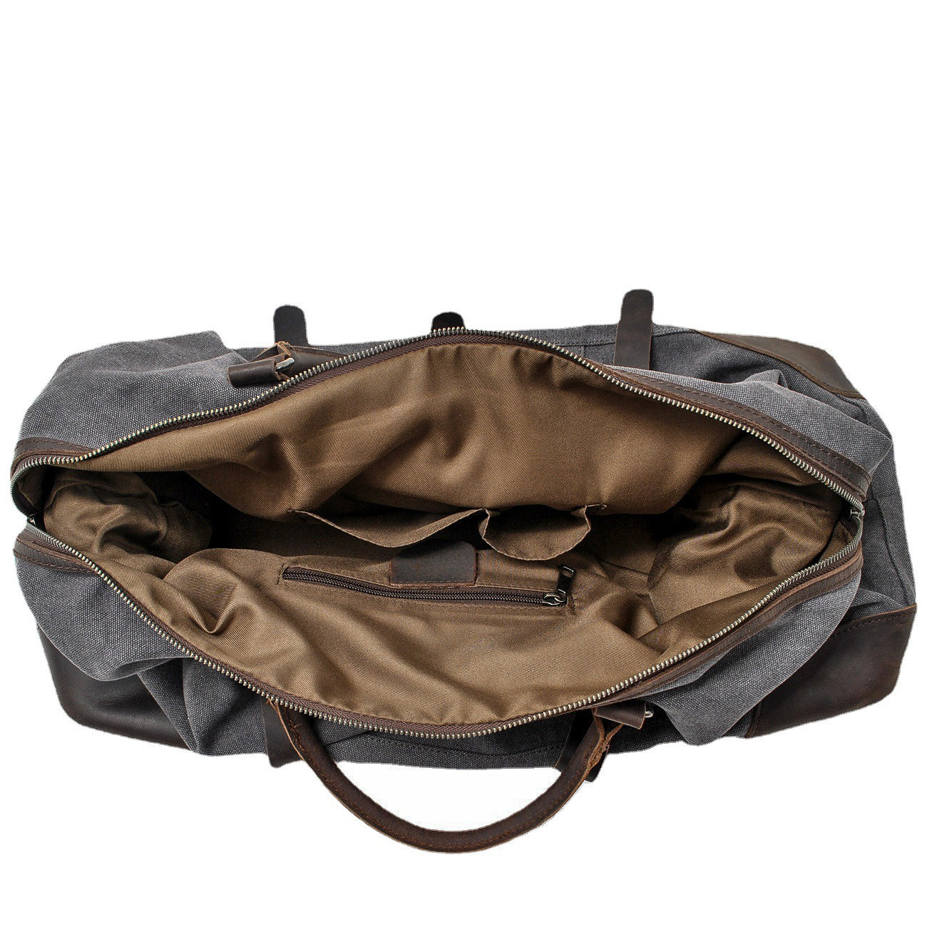 Waxed Canvas & Genuine Leather Travel Duffle Bag – 56L Weekender