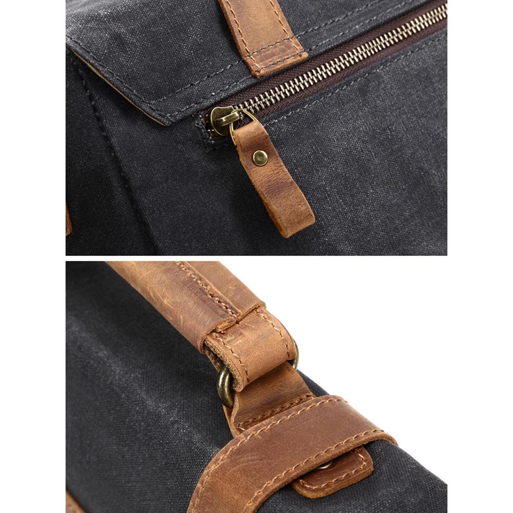 Waterproof Waxed Canvas & Genuine Leather Shoulder Bag – Men's Laptop Messenger Bag | Jack