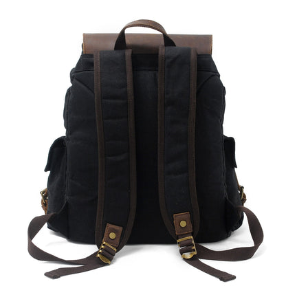 Waxed Canvas & Genuine Leather Backpack – 27L Vintage Rucksack | Jacob
