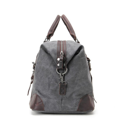 Waxed Canvas & Genuine Leather Travel Duffle Bag – 56L Weekender