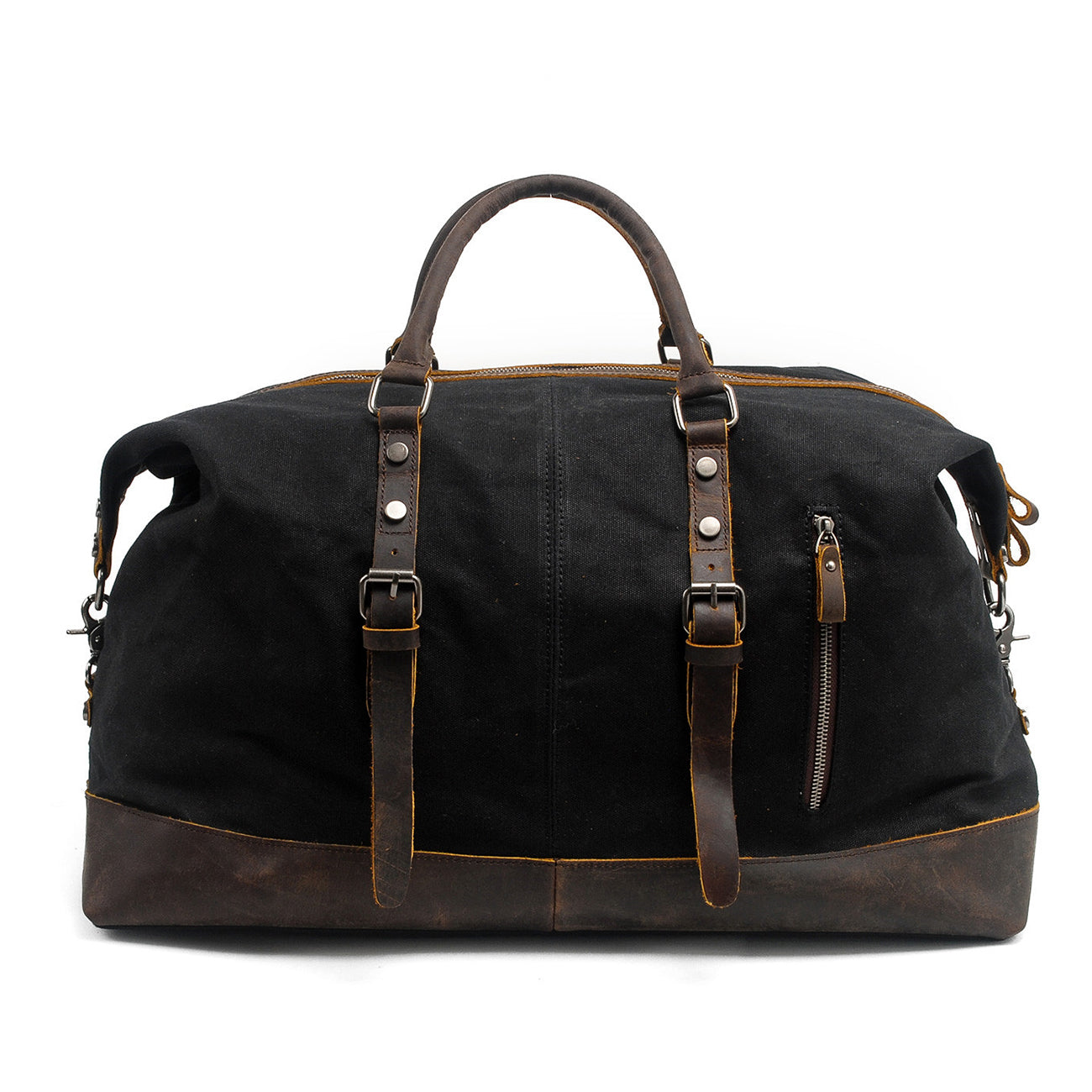 Waxed Canvas & Genuine Leather Travel Bag – 38L Duffle Weekender