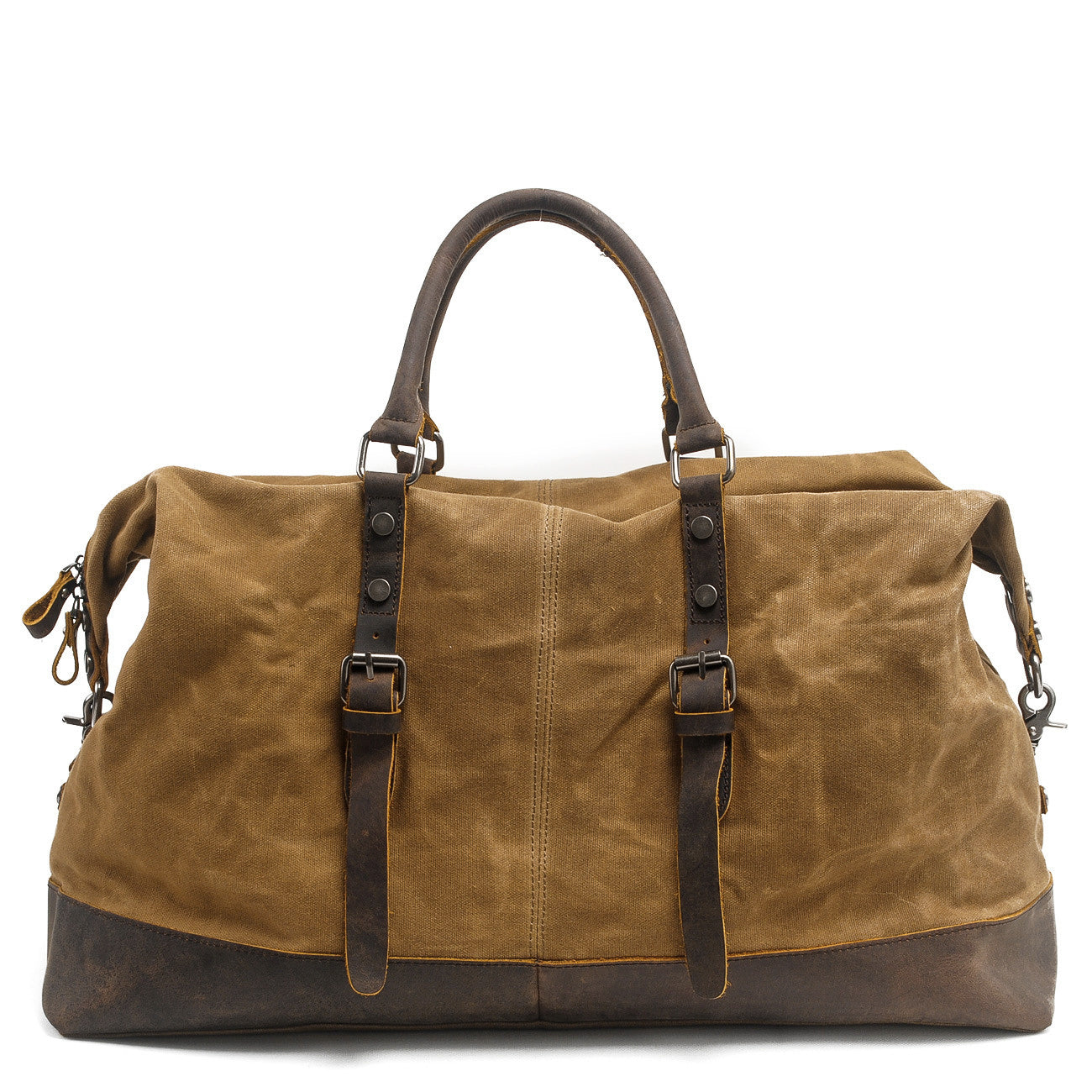 Waxed Canvas & Genuine Leather Travel Bag – 38L Duffle Weekender