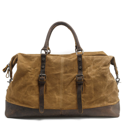 Waxed Canvas & Genuine Leather Travel Bag – 38L Duffle Weekender