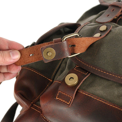 Waxed Canvas & Genuine Leather Hiking Backpack – 18L Rucksack | John