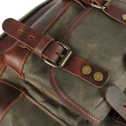 Waxed Canvas & Genuine Leather Hiking Backpack – 18L Rucksack | John