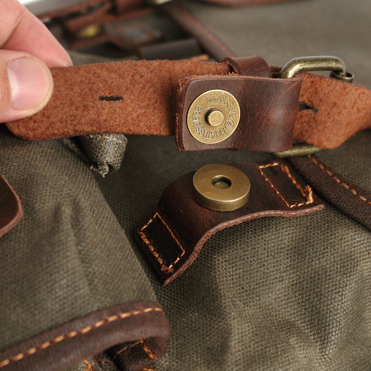 Waxed Canvas & Genuine Leather Hiking Backpack – 18L Rucksack | John