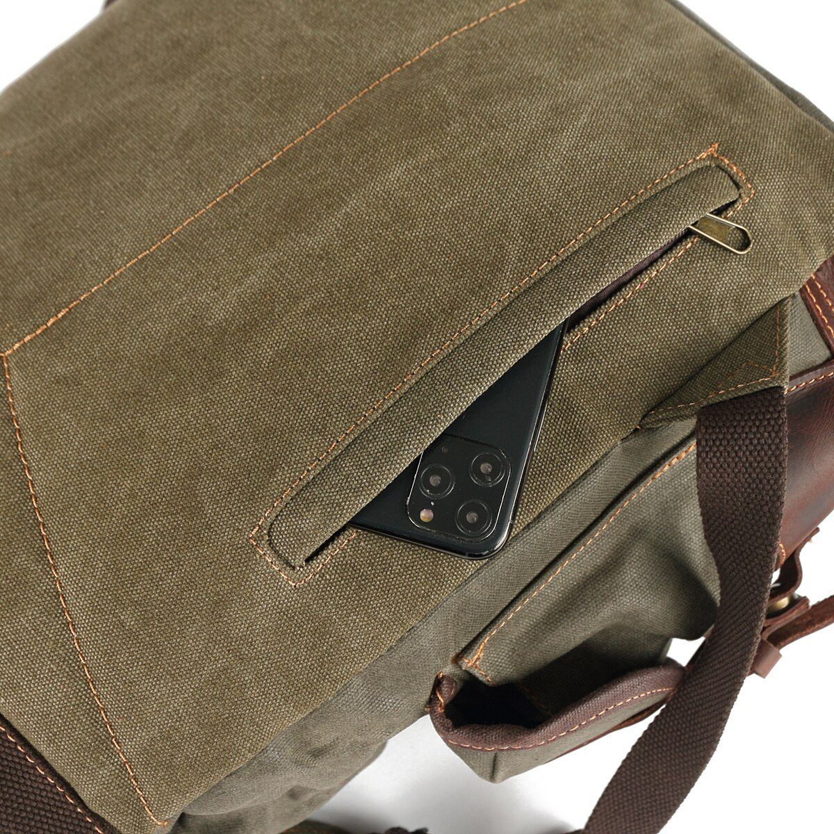 Waxed Canvas & Genuine Leather Hiking Backpack – 18L Rucksack | John