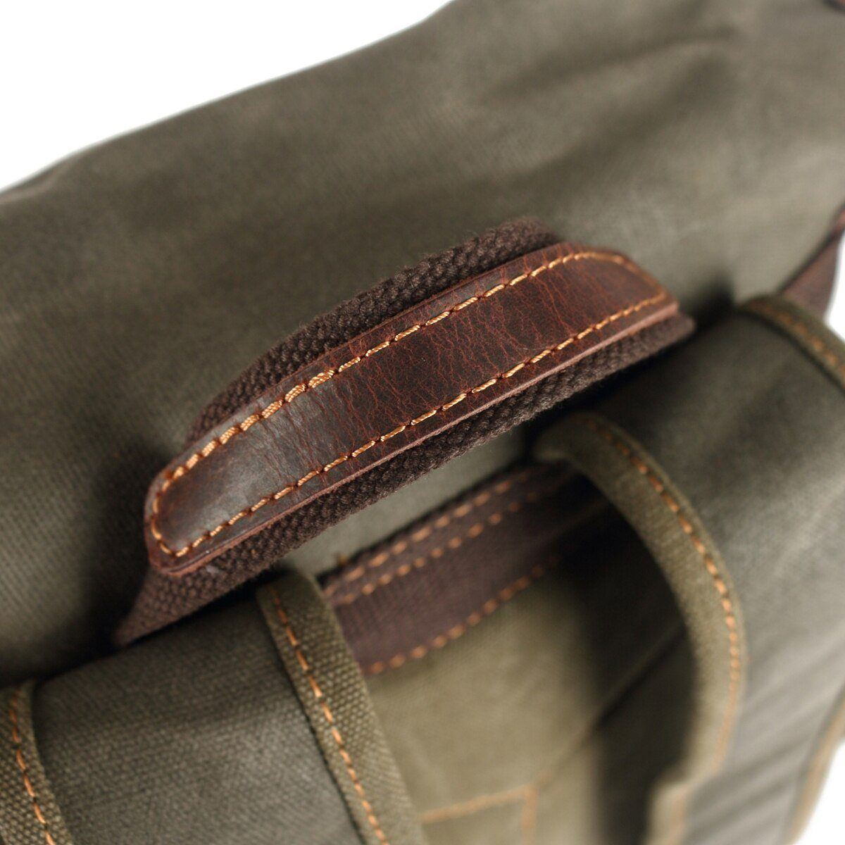 Waxed Canvas & Genuine Leather Hiking Backpack – 18L Rucksack | John