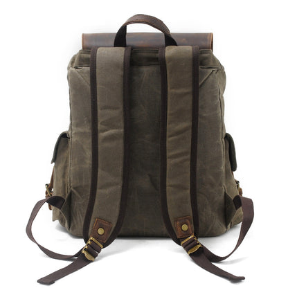 Waxed Canvas & Genuine Leather Backpack – 27L Vintage Rucksack | Jacob