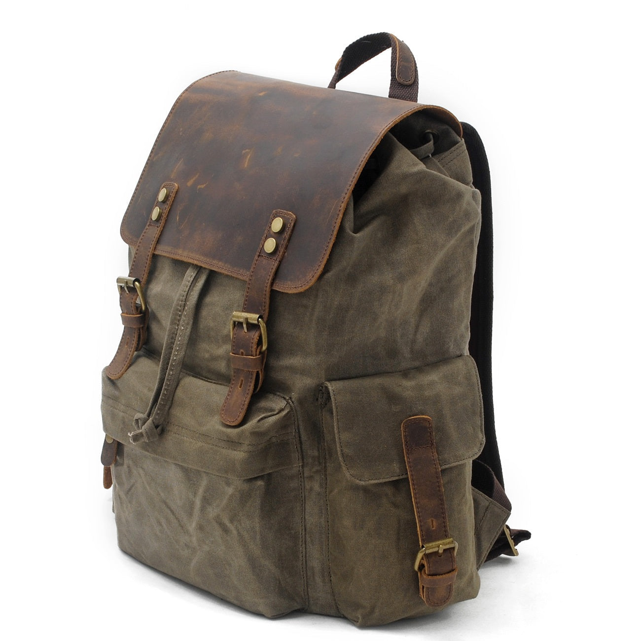 Waxed Canvas & Genuine Leather Backpack – 27L Vintage Rucksack | Jacob