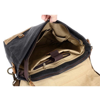 Waterproof Waxed Canvas & Genuine Leather Shoulder Bag – Men's Laptop Messenger Bag | Jack