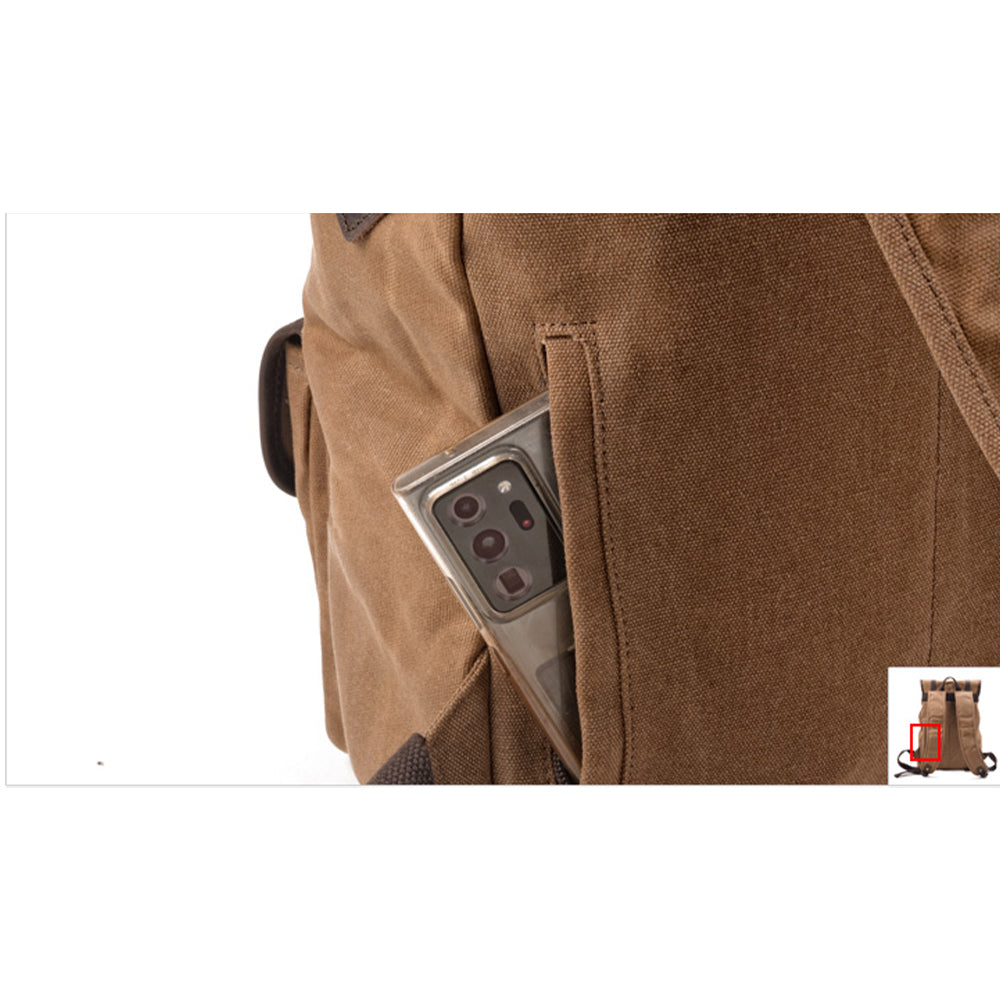 Waxed Canvas & Genuine Leather Travel Backpack – Vintage Rucksack | Marcus