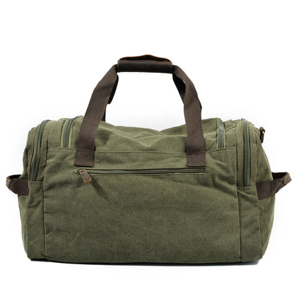 Waxed Canvas & Genuine Leather Duffle Bag – Men's Weekender Travel Bag