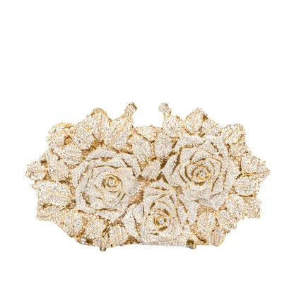Rhinestone Vegan Leather Clutch Bag for Women – Evening Party Bag