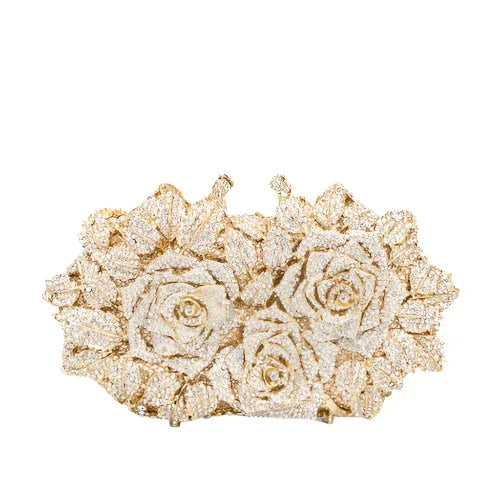 Rhinestone Vegan Leather Clutch Bag for Women – Evening Party Bag | Luna Spark