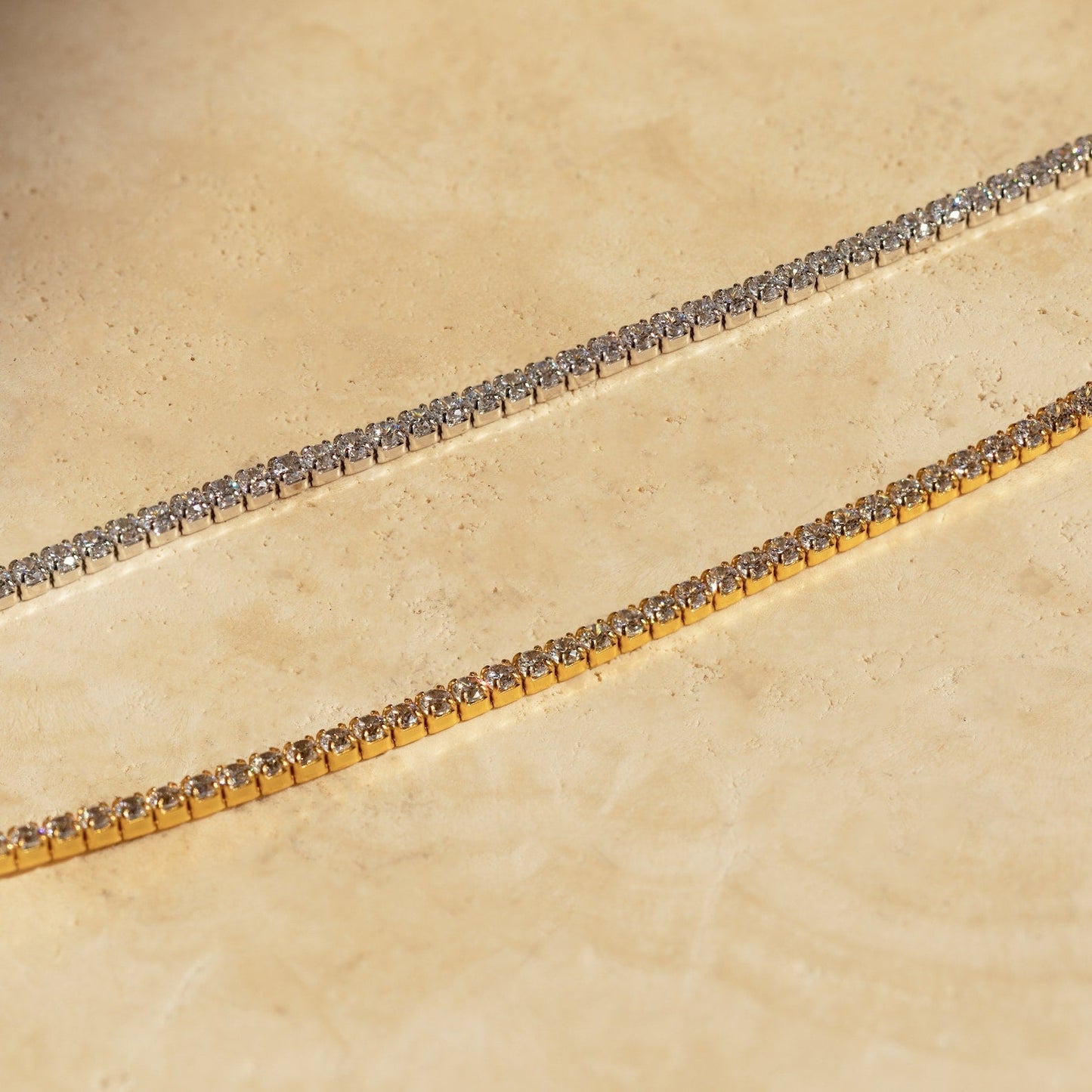 Cleo Tennis Choker – 18K Gold Crystal Tennis Choker Necklace