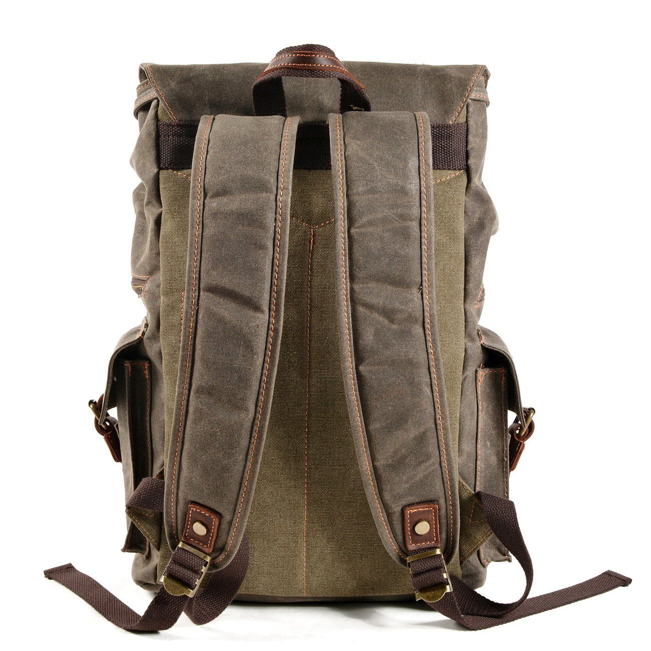 Waxed Canvas & Genuine Leather Rucksack – Large 20L Backpack | Brian