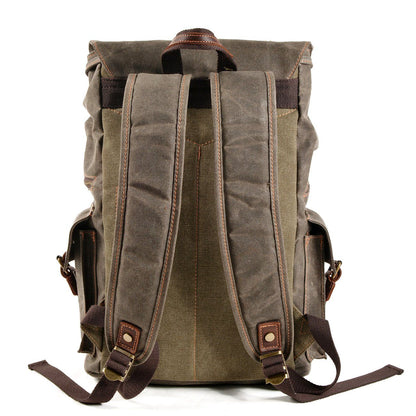 Waxed Canvas & Genuine Leather Rucksack – Large 20L Backpack | Brian