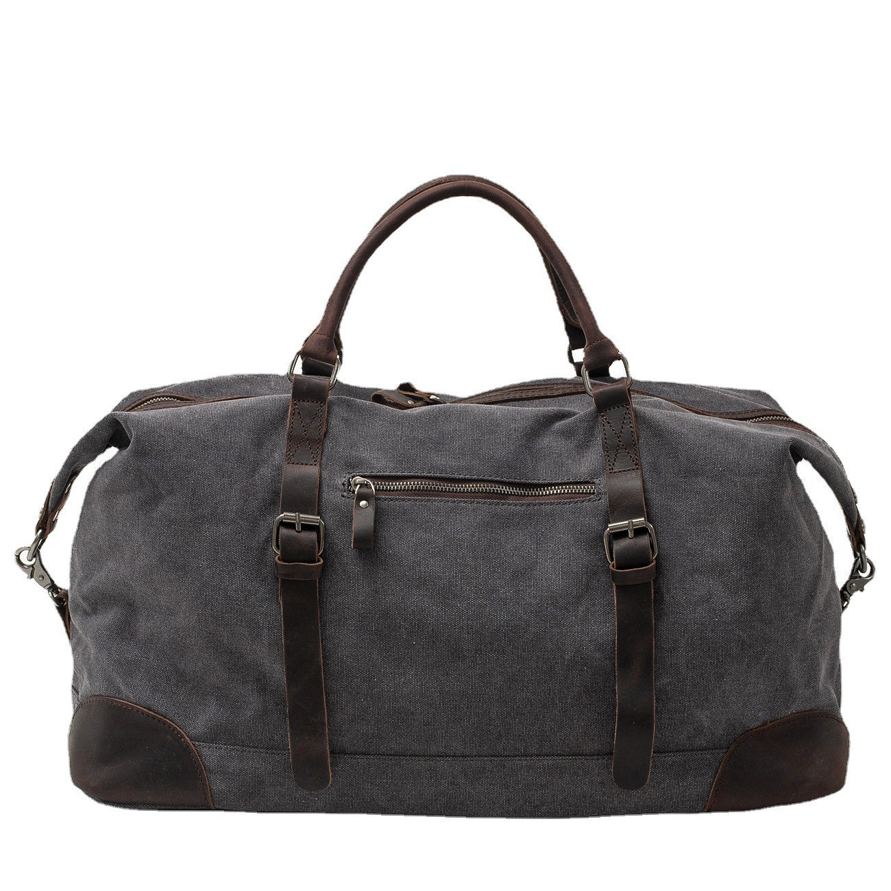 Waxed Canvas & Genuine Leather Travel Duffle Bag – 56L Weekender