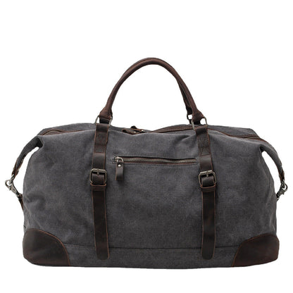 Waxed Canvas & Genuine Leather Travel Duffle Bag – 56L Weekender
