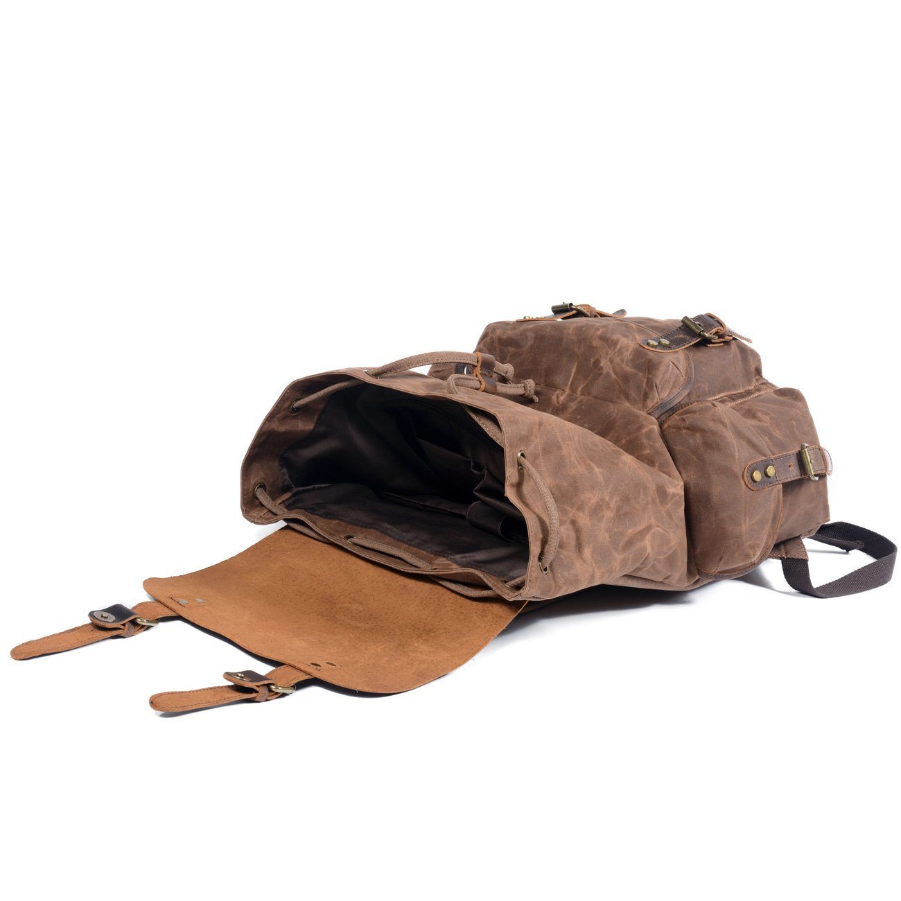 Waxed Canvas & Genuine Leather Backpack – Vintage Everyday Rucksack | James